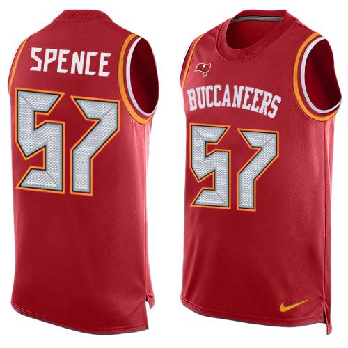 Nike Buccaneers #57 Noah Spence Red Team Color Men's Stitched NFL Limited Tank Top Jersey